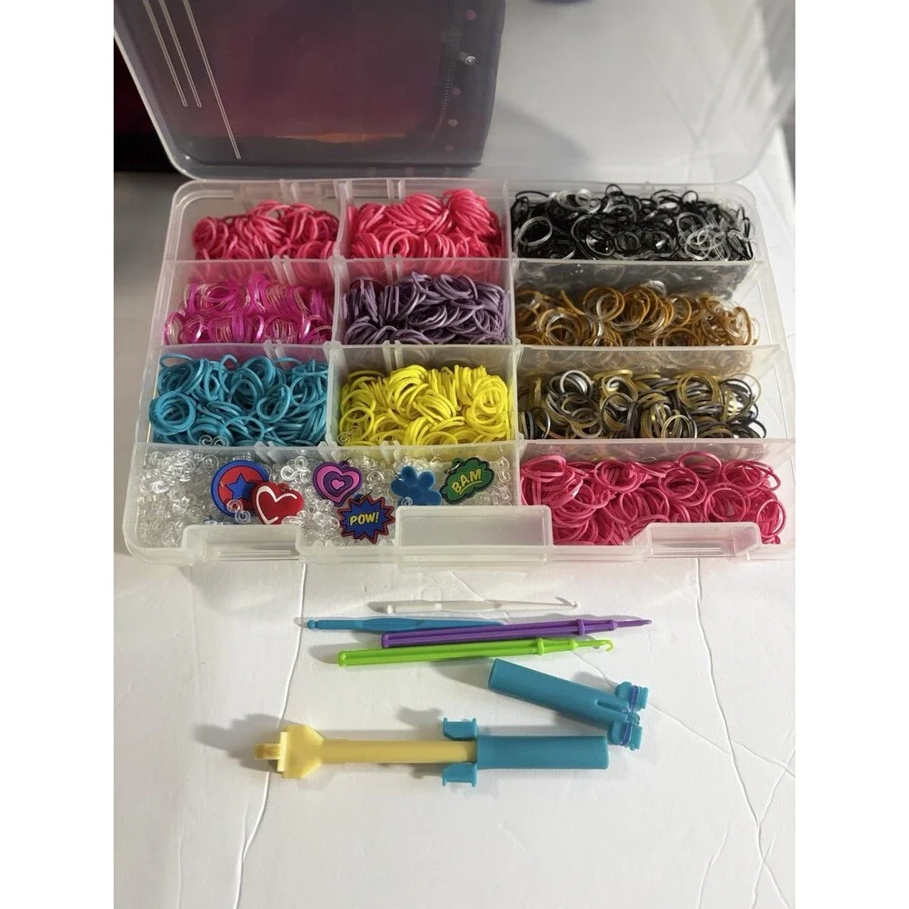 Creative Options Stow'n'Go Shoulder Tote W/ Three Trays of Rainbow Loom Supplies